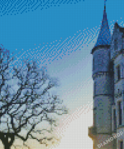 Dunrobin Castle And Tree Silhouette Diamond Painting