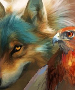 Eagle And wolf Diamond Painting