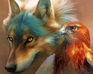 Eagle And wolf Diamond Painting