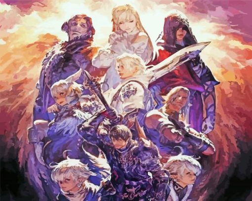 Final Fantasy XIV Characters Art Diamond Painting