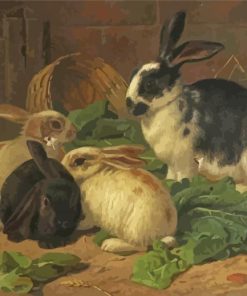 Four Rabbits Diamond Painting