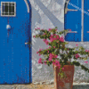 House With Blue Door Diamond Painting