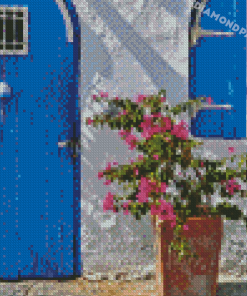 House With Blue Door Diamond Painting