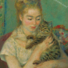 Lady With Cat Renoir Diamond Painting