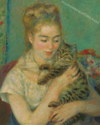 Lady With Cat Renoir Diamond Painting