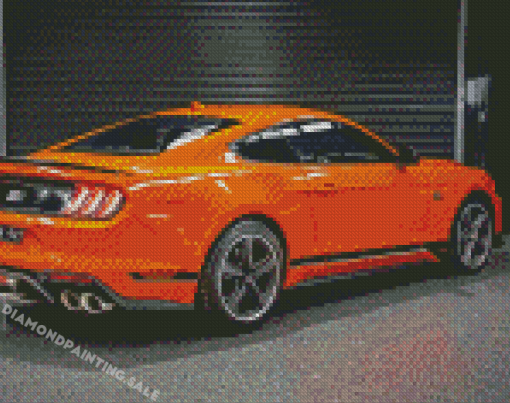 Orange Mach 1 Mustang Diamond Painting