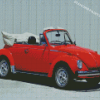 Red Vw Super Beetle Convertible Car Diamond Painting