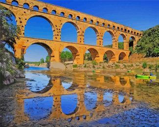Roman Aqueduct France Diamond Painting