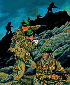 Royal Marines Soldiers At Night Diamond Painting