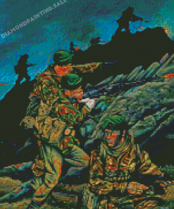 Royal Marines Soldiers At Night Diamond Painting
