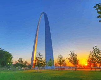 St Louis Arch At Sunset Diamond Painting
