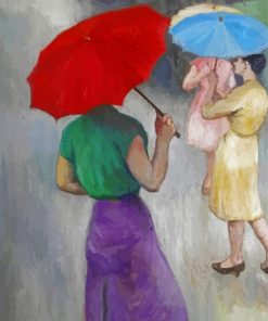 Three Ladies In Rain Art Diamond Painting