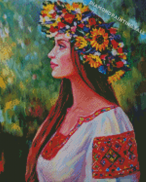 Ukrainian Woman Diamond Painting