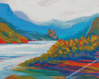 Abstract Hood River Landscape Diamond Painting
