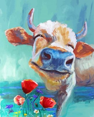 Abstract Smiling Cow Diamond Painting