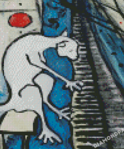 Abstract Cat And Piano Diamond Painting