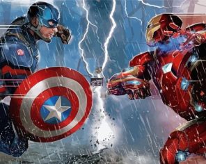 Aesthetic Captain America And Iron Man Diamond Painting