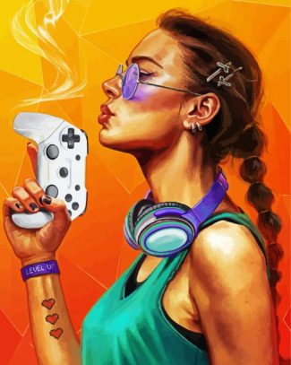 Aesthetic Gamer Girl Art Diamond Painting