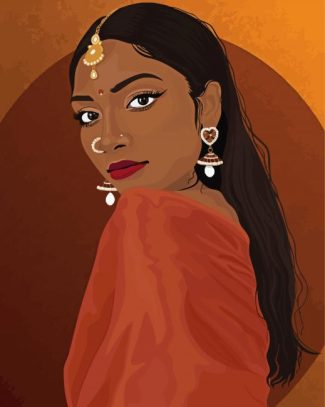 Aesthetic South Asian Lady Diamond Painting