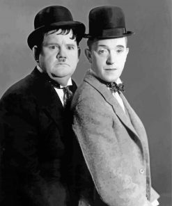 Black And White Stan And Ollie Characters Diamond Painting