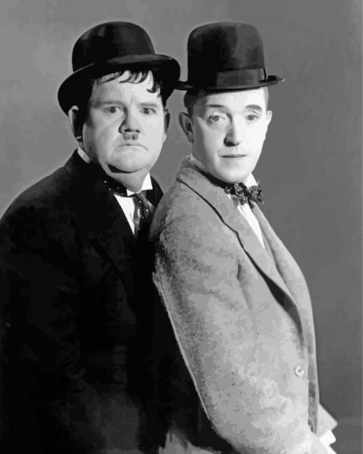 Black And White Stan And Ollie Characters Diamond Painting