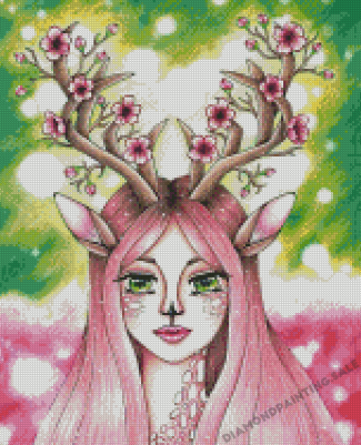 Deer Girl Diamond Painting