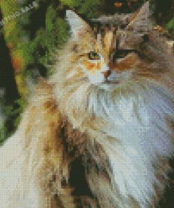 Norwegian Forest Cat Illustration Diamond Painting