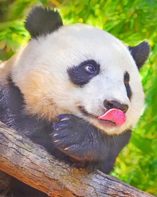 Panda Sticking Tongue Out Diamond Painting