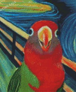 Red Lovebird Art Diamond Painting