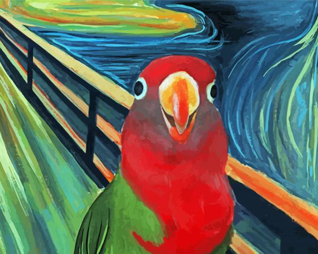 Red Lovebird Art Diamond Painting