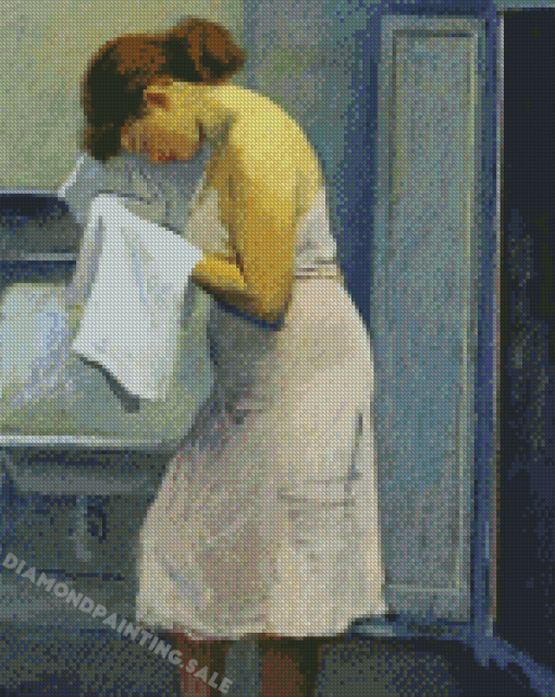Vintage Woman Washing Face Diamond Painting