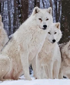 White Wolves In The Snow Diamond Painting