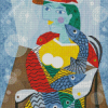Abstract Lady And Fishes Diamond Painting