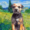 Border Terrier In Green Wheat Field Diamond Painting