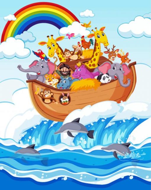 Cartoon Noahs Ark And Animals Diamond Painting