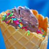 Chocolate Ice Cream Cone With Candy Sprinkles Diamond Painting