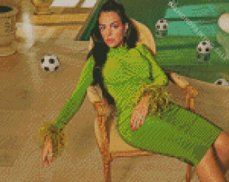 Georgina Rodríguez In Green Diamond Painting