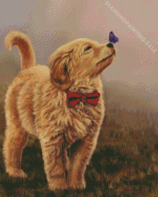 Golden Puppy Art Diamond Painting