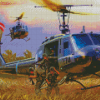 Huey Helicopter Diamond Painting