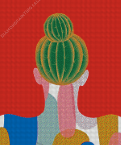 Illustration Cactus Girl Diamond Painting