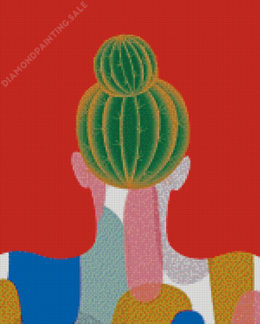 Illustration Cactus Girl Diamond Painting