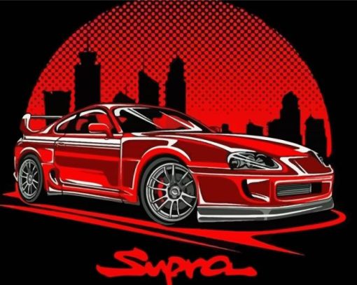 Illustration Toyota Supra Mk4 Diamond Painting