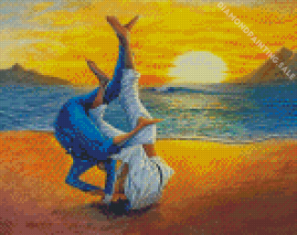 Jiu Jitsu By Beach Diamond Painting