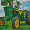 John Deere Tractor On Grass Diamond Painting