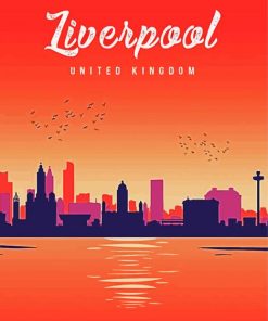 Liverpool Skyline UK Poster Diamond Painting