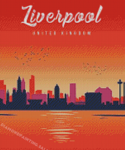 Liverpool Skyline UK Poster Diamond Painting