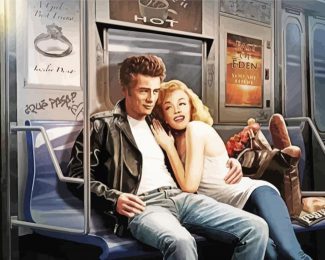 Marilyn And Dean On Subway Diamond Painting