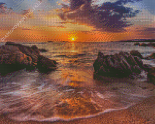 Mediterranean Seascape Sunset Diamond Painting