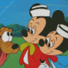 Mickey And Minnie Mouse And Pluto Diamond Painting