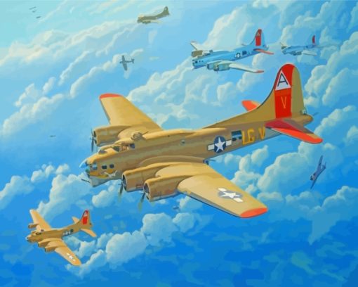 Military B17 Flying Fortress Diamond Painting